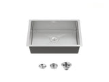 Stainless Steel Kitchen Sink, 23x19 Single Bowl, Undermount Handmade Sink in Dark Gray, with US 90830894