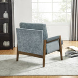 Kelly Mid-Century Modern Velvet Accent Armchair, Blue T2574P180240