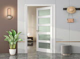 24" X 80"5-Lite Preassembled Frosted Glass French Door, for Closet Pantry Bedroom Livingroom Study W5277P573323