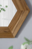 18.5" x 18.5" Hexagon Mirror with Natural Wood Frame, Wall Decor for Living Room Bathroom Hallway, W2078133974