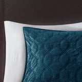3 Piece Velvet Quilt Set Teal King/Cal King B03597495
