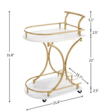 ZNTS 2-Tier Bar Cart, Mobile Bar Serving Cart, Industrial Style Cart for Kitchen, Beverage Cart with W2167130779