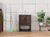 24" Bathroom Vanity White Ceramic Sink & Hot and Cold Faucet , Freestanding Bathroom Cabinet W688P224404