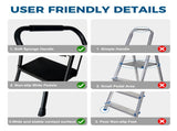 Step Ladder, Folding Step Stool with Wide Anti-Slip Pedal, Sturdy Steel Ladder, Convenient Handrail, W2660P468424