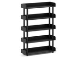 5-Tier Anti-Tipping Open Bookcase with Elevated Legs, Black Display Rack for Home Office 72324254