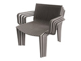 Summer - 4pcs Modern Stackable Plastic Armchair for Indoor/Outdoor Use Ergonomic Slatted Back W3450P323327