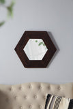 18.5" x 18.5" Hexagon Mirror with Solid Wood Frame, Wall Decor for Living Room Bathroom Hallway, W2078133975