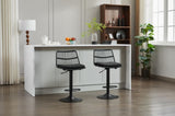Set of 2 Rattan Bar Stool, 360 Swivel Bar Chair, Counter Height Chair with Footrest for Kitchen, W1752P217911