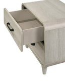 1pc Contemporary Style Two Drawers Nightstand Solid Wood Unique White Finish Bedroom Furniture B011P311879