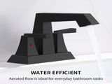 2-Handle Bathroom Sink Faucet Matte Black 4 Inches Centerset 3 Hole with Pop Up Drain & Supply 06693792