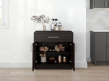 Barbados Pantry Cabinet 33" H with Top Drawer, Double Doors and Interior Shelves, Dark Walnut B097P474319