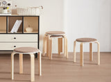 Set of 4 Stackable Stools, Round Backless Chairs for Dining Room, Kitchen, Classroom 69149946