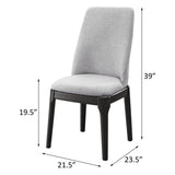 Light Grey and Grey Oak Upholstered Side Chairs B062P186538