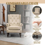 COOLMORE Wood Frame Armchair, Modern Accent Chair Lounge Chair with Sturdy Wood Legs for Living Room W395109981
