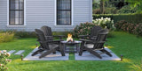 Black Adirondack Chair Sturdy HDPE Poly Lumber for Poolside, Patio, and Garden Relaxation B195P198766