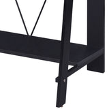 Black Writing Desk with Upper Shelf B062P184533