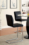 ZNTS Modern Elegance Black Color Leatherette 2pcs Counter Height Dining Chairs Chrome Metal Legs Dining B011P178973