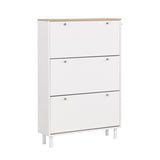 Narrow Design Shoe Cabinet with 3 Flip Drawers, Wood Grain Pattern Top Entryway Organizer with 3 77833346