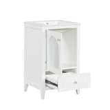 ZNTS 20" Bathroom Vanity with Sink, Bathroom Cabinet with Soft Closing Glass Door, A Drawer, White 41215746