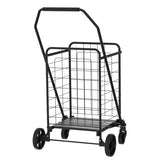 Shopping Cart with Shelf,Grocery Cart on Wheels, Foldable Utility Shopping Carts with Double Basket 85345165