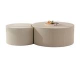 Round Wood Coffee Table for Living Room for Small Space Apartment and No Need Assembly W3081P255040
