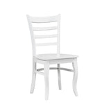 ZNTS White Finish Dining Chairs Set of 2 Wooden Ladder-Back Casual Farmhouse Style Kitchen Dining Room B011P188439