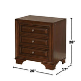 3 Drawers Nightstand with USB and Power Outlet, Brown Cherry B016P355925