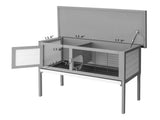 36" Single Deck Waterproof Wooden Chicken Coop Hen House Pet Animal Poultry Cage Rabbit Hutch Gray 17110053