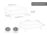 33.86"W Upholstered Wood Base Storage Ottoman With Reversible Lid Coffee Table, Foot Stool Square W3118P283464