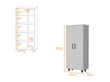Fagan 2-Door 5-Shelf Kitchen Pantry White B062103264