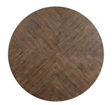 Industrial Style Round Table 1pc Burnished Brown finish and gray metal finish Rustic Style B011P199728