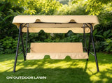 68*43*60 inch Khaki KD Model with Cushion Canopy Iron Oxford Fabric 250kg Iron Swing Set 41207129