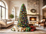 9 FT Pencil Artificial Christmas Tree Pre-Lit 550 LED Lights, 9 Lighting Modes 2 Colors, PE PVC 48121167