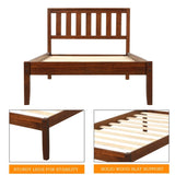 ZNTS Wood Platform Bed with Headboard/Wood Slat Support.Twin WF191770AAD