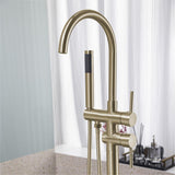 Floor Mount Bathtub Faucet Freestanding Tub Filler Brushed Gold Standing High Flow Shower Faucets 59626582