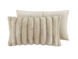 Ultrasoft Faux Fur Ribbed Comforter Set Full/Queen B035P294133
