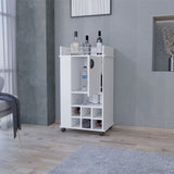 ZNTS Farson Bar Cart with 2-Side Shelf, 6-Built In Wine Rack and Casters B200P176135