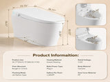 Smart Toilet With Bidet Built In, One-piece Bidet Toilet Auto Flush, Auto Open/Close,Heated W3598P508851