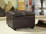 Treasure Upholstered Vinyl and Wood Composite Ottoman in Espresso 18343770