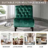 COOLMORE Modern Velvet Armless Accent Living Room Chair / Leisure Chair,Upholstered Fabric Button W39550124