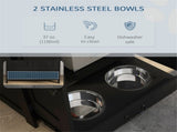Dog Feeding Station with Built-in Storage & Raised Bowls Height-Adjustable Panel, Hooks for Medium 78921688