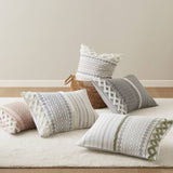 3 PCS King/Cal King Cotton Printed Comforter Set with Chenille Sage/Ivory B035P319204