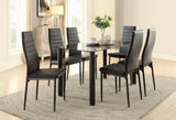 ZNTS Modern Style Black Metal Finish Side Chairs 2pc Set Faux Leather Upholstery Contemporary Dining Room B011P156153