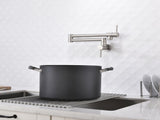 Brass Folding Faucet 1/2'' NPT Wall Mount Kitchen Faucet Two Handles Cold Water Tap Nickel 01254836