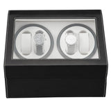 ZNTS Black Leather Watch Winder Storage Auto Display Case Box 4 6 Automatic Rotation 53056422