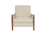 Mid Century Modern Fabric Channel Stitch Wood Pushback Recliner 70451.00FSND