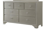 1pc Modern Glam Style Champagne Finish Glam Seven Drawer Dresser Embossed Crocodile Pattern Wooden B011P217892