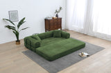 Convertible Sleeper Sofa Bed with Cylindrical Pillow - Corduroy Folding Mattress Couch with W3199P322614
