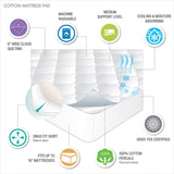 Cotton Percale Quilted Mattress Pad B03595108