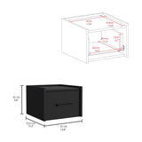 Boa Floating Nightstand , End Table, Side Table Wall-Mounted Single Drawer Design with Handle- Black B070137816